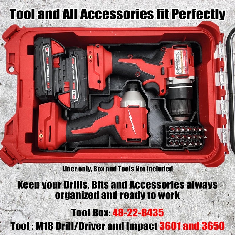 TidyTool Tidy Tool Drill Driver Organizer for Milwaukee M18 Combo Drill/Driver and Impact Set - Image 5
